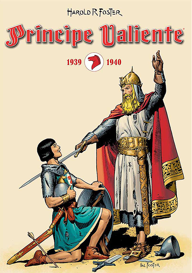 Dibujo de portada de El Príncipe valiente, comic de Harold Foster.